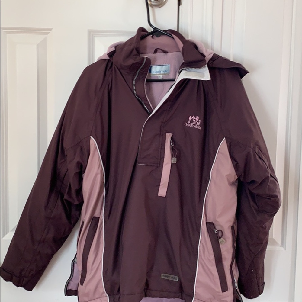 Girls lined barn jacket with detachable hood